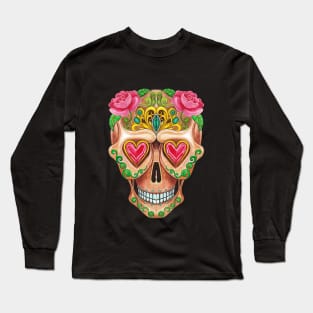 Sugar skull fancy vintage and gems day of the dead. Long Sleeve T-Shirt